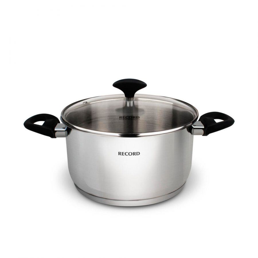 Olla acero inoxidable Gia Plus F/Dif Tapa Vidrio N°22 - 1830220001